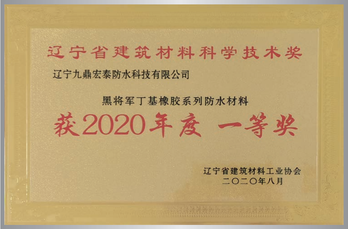 黑將軍丁基橡膠系列防水材料  科學(xué)技術(shù)獎(jiǎng)一等獎(jiǎng)
